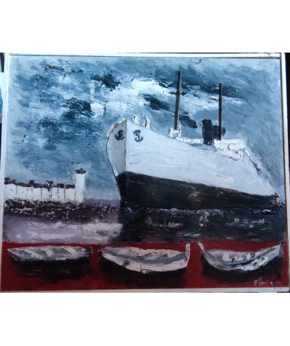 Bateaux fond rouge
